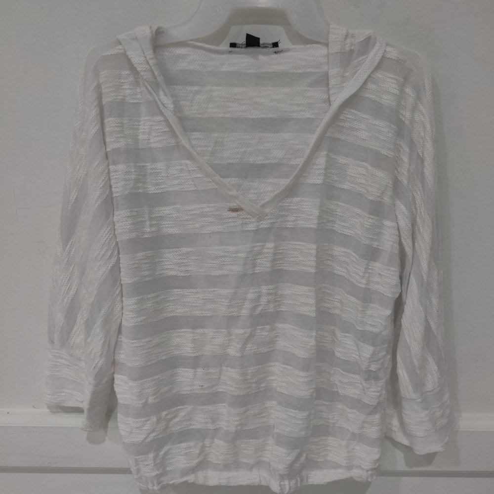 SOILED INC International Concepts Women's Sheer Gauze Hoodie Size S $60 2A024
